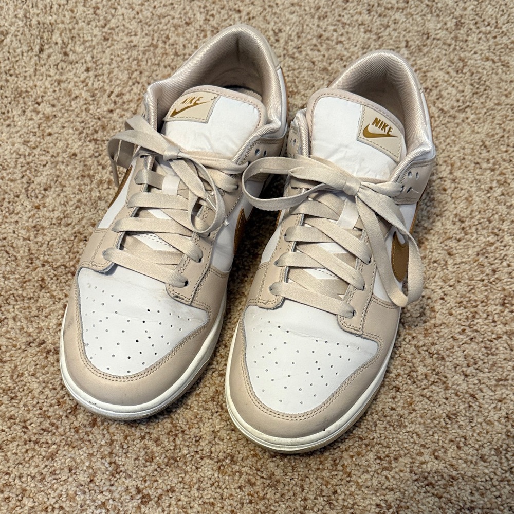 Nike Dunks - Gold/Cream/White - Women’s Size 10